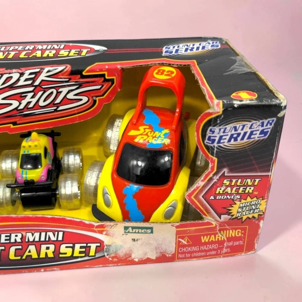 VTG 2001 Lanard Super Shots Super Mini Stunt Car 3 Car Racer Set Fliplash  NIB